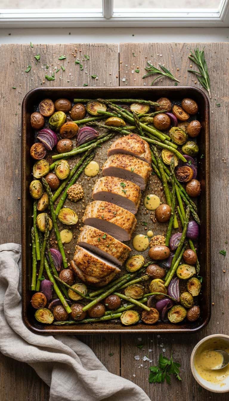 30 Sheet Pan Dinners Ready in 30 Minutes 85 Dijon Pork Tenderloin Sheet Pan Dinner