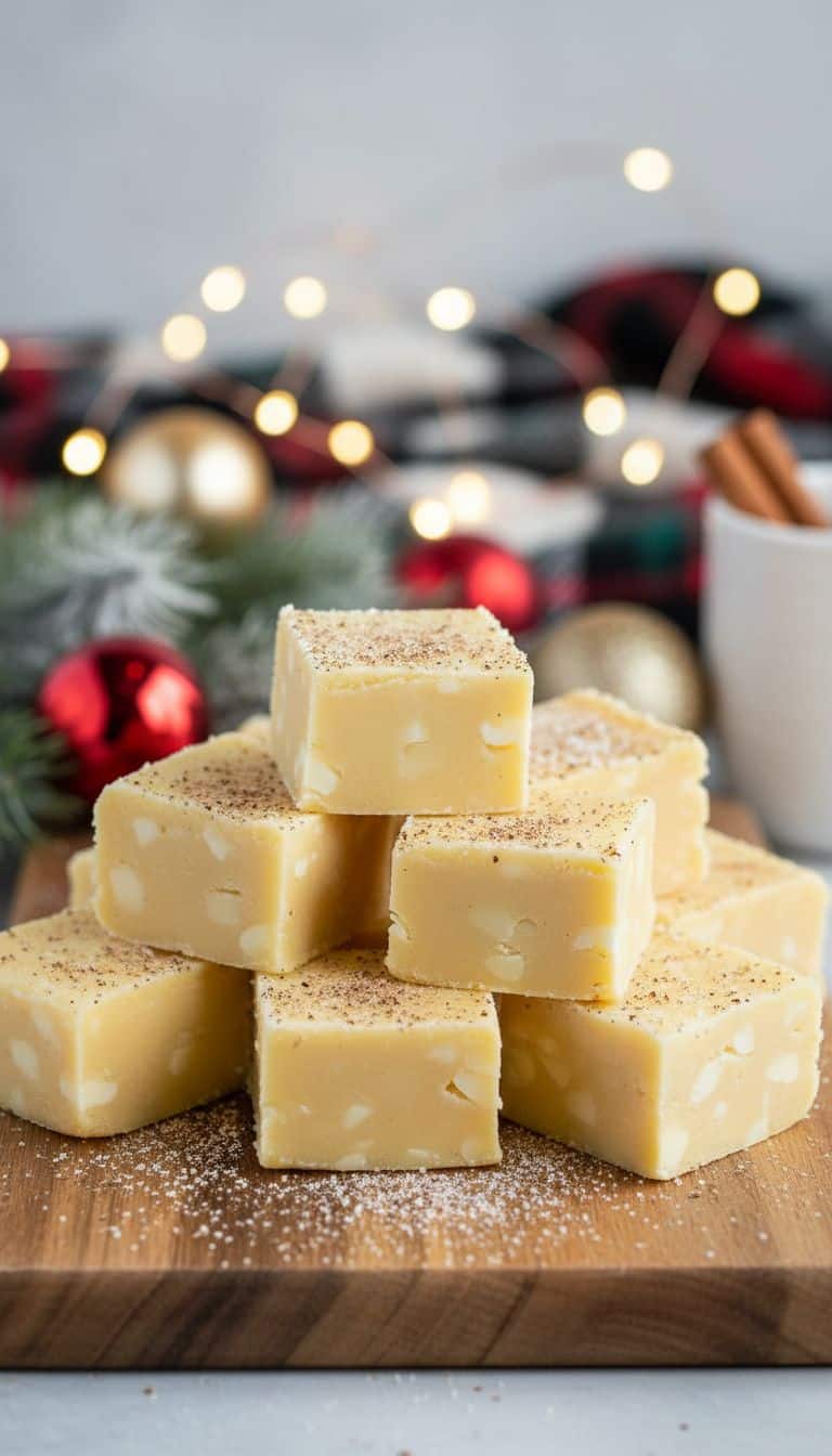 Eggnog Fudge Squares