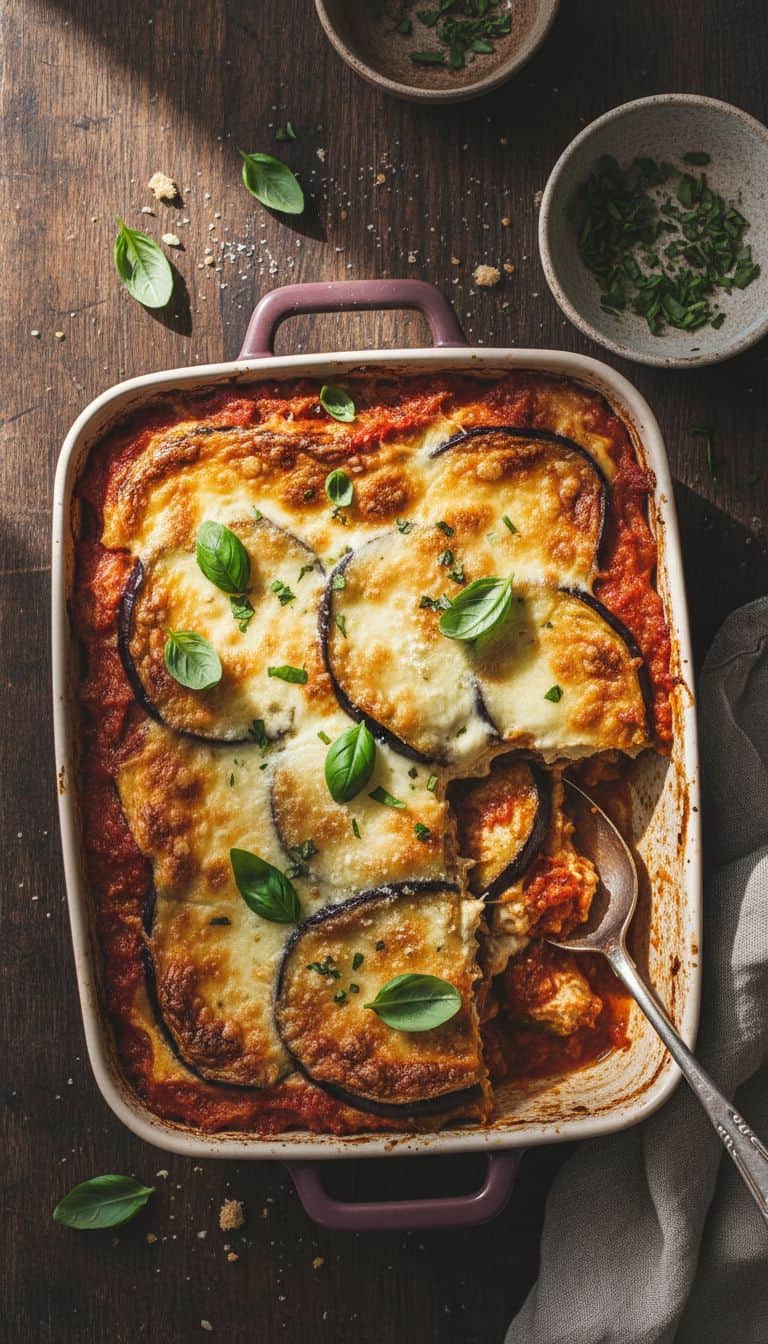 Eggplant Parmesan Comfort Food Dinner