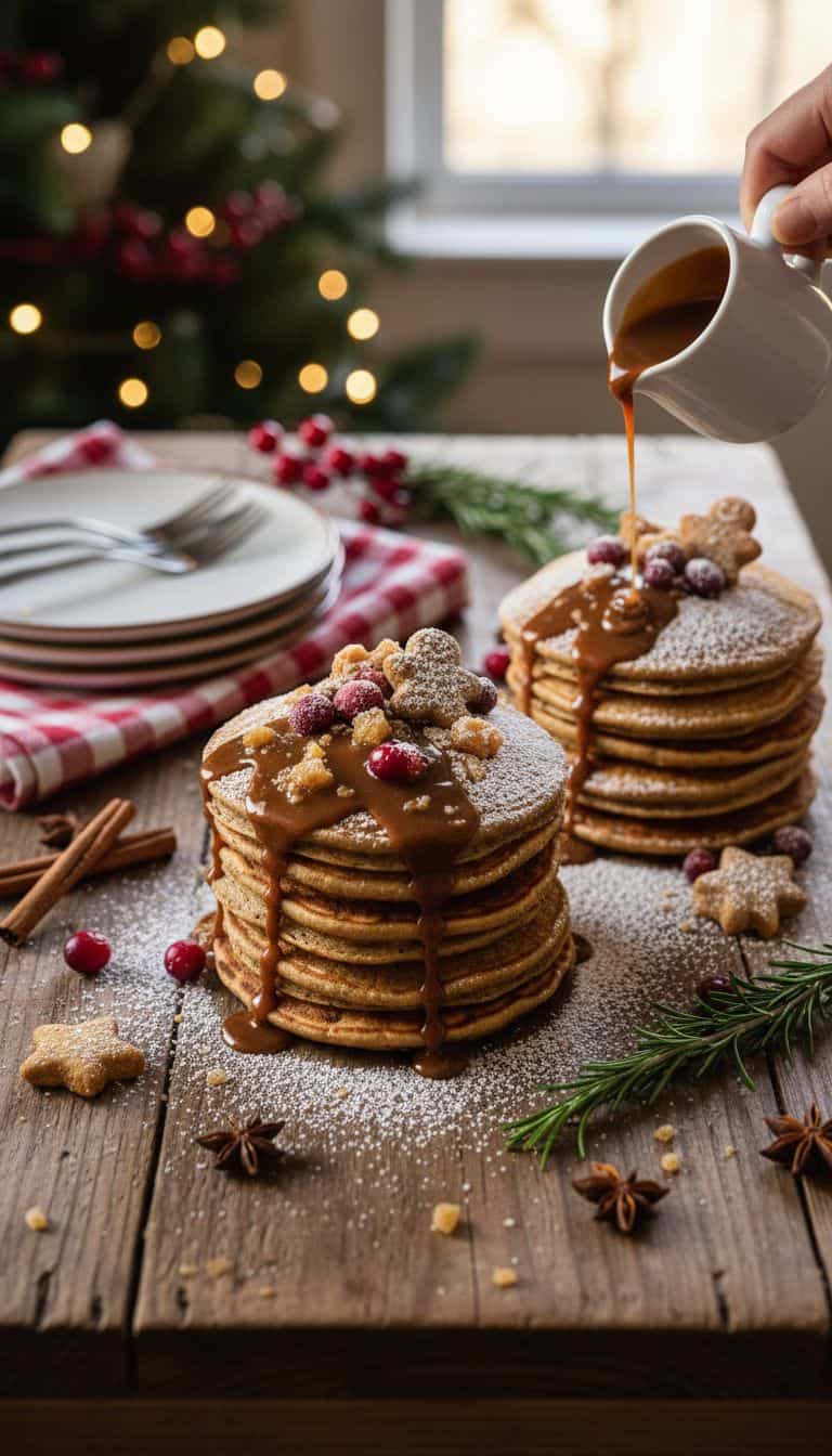 Gingerbread Pancake Stacks