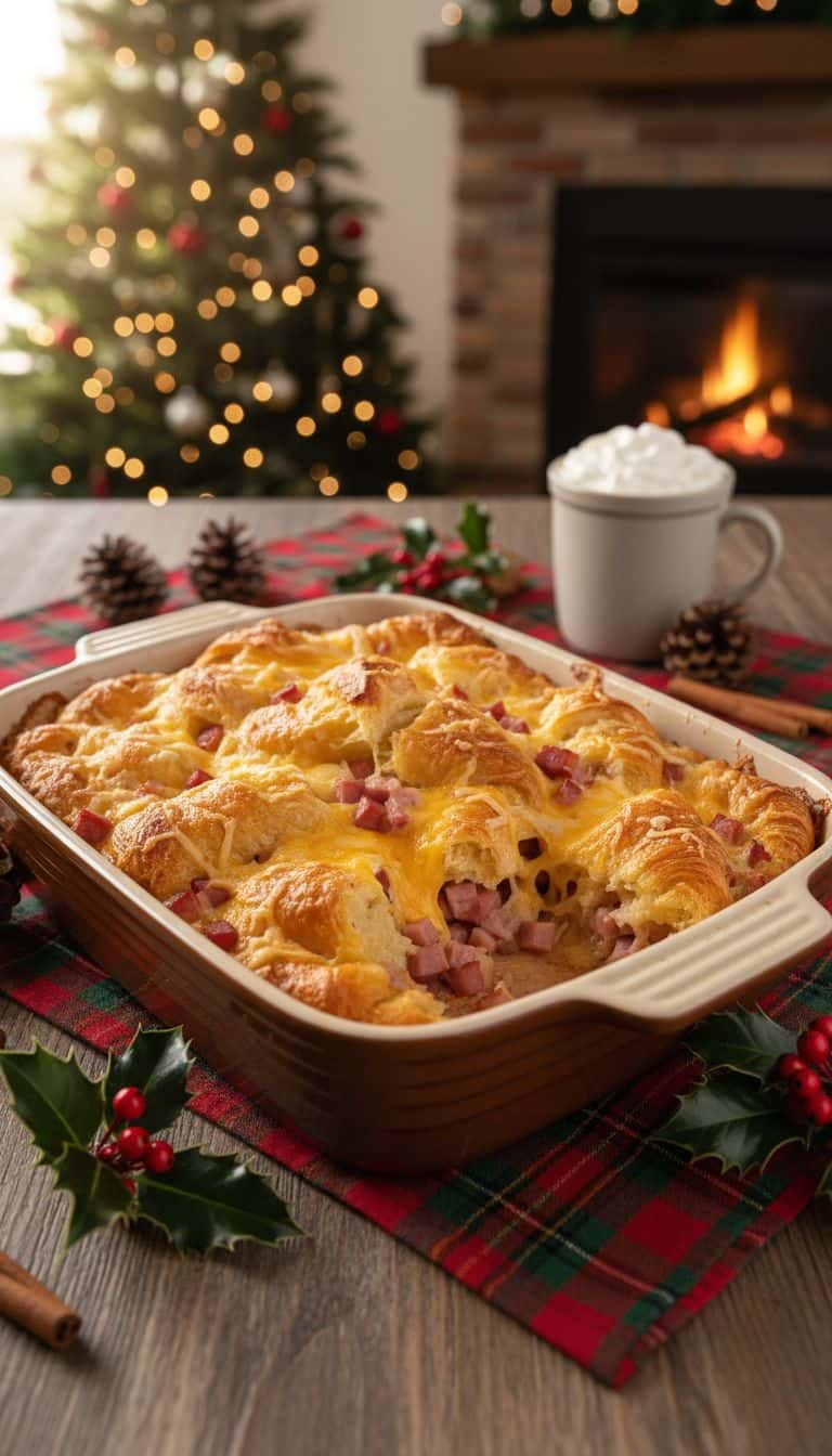 Ham Cheese Croissant Bake