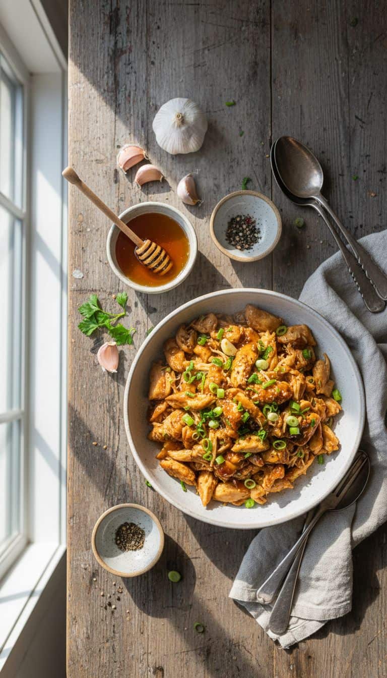 30 Slow Cooker Dump Dinners (5 Ingredients or Less) 57 Honey Garlic Slow Cooker Dump Chicken