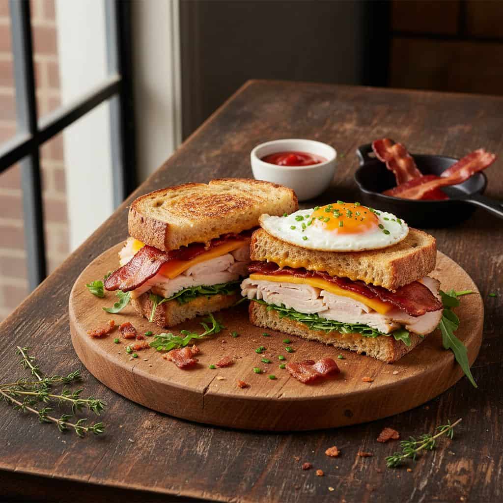 Hot Sandwich with Crispy Bacon