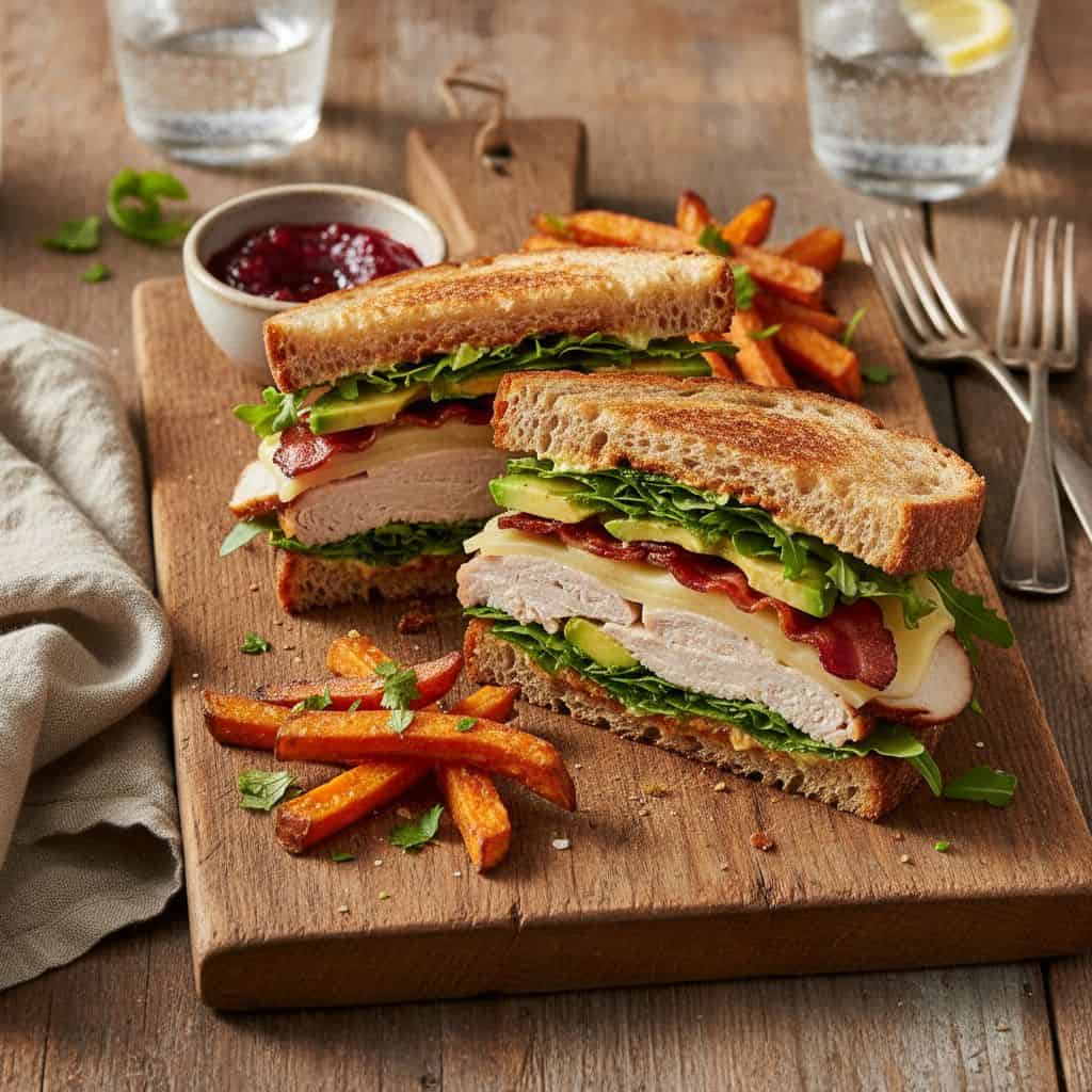 Hot Sandwich with Turkey and Avocado
