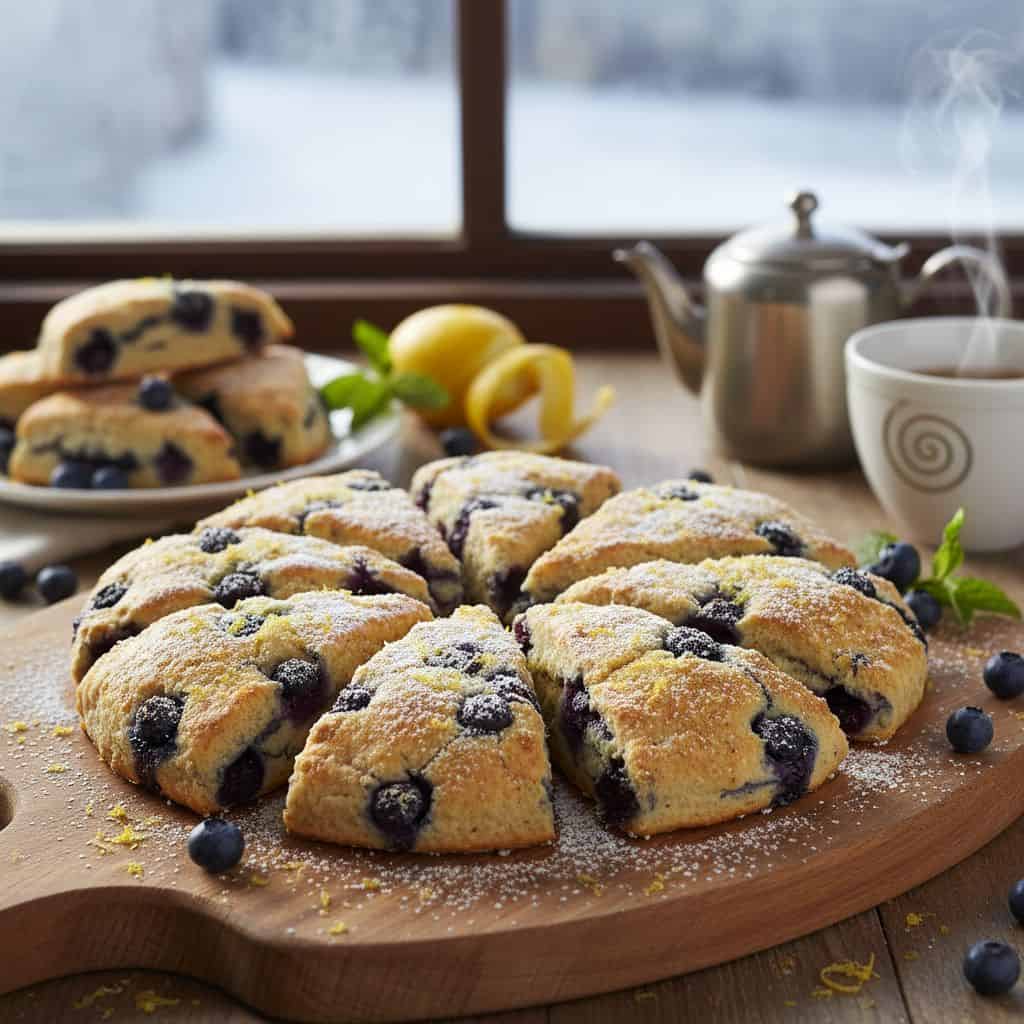 30 New Year's Day Brunch Recipes to Start Fresh 77 Lemon Blueberry Scone Wedges