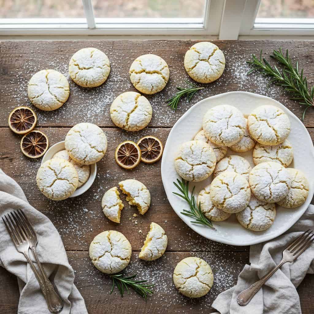 Lemon Crinkle Christmas Cookies