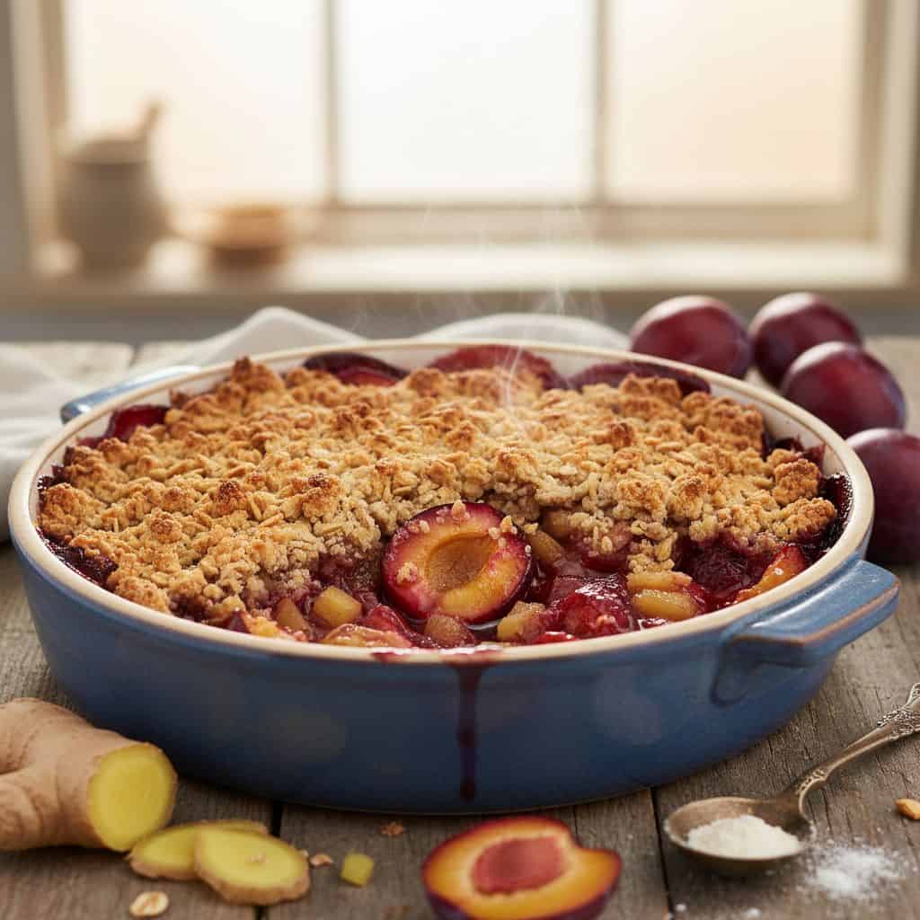 Plum Ginger Crumble