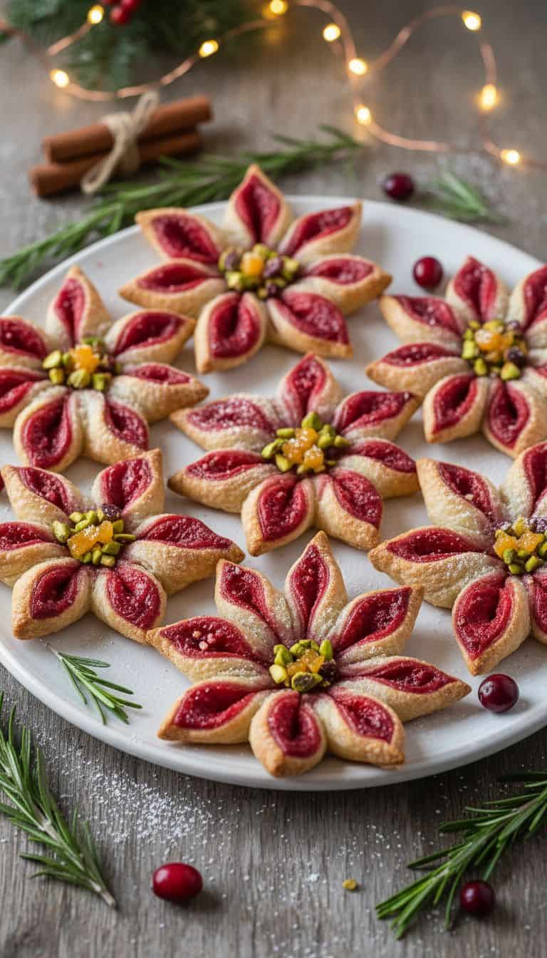 23 Christmas Snack Ideas for Your Holiday Party 65 Poinsettia Pastry Bites