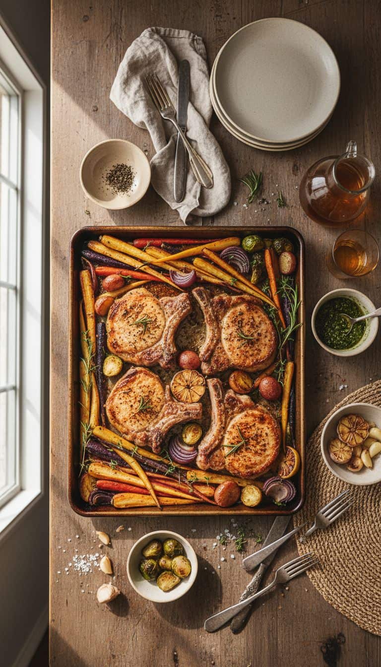 30 Budget-Friendly Family Dinners Under $10 87 Pork Chop Sheet Pan Family Dinner