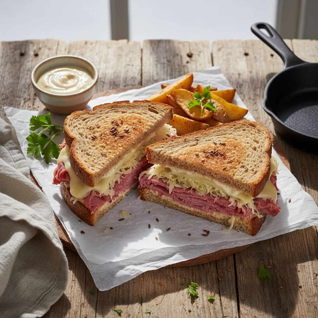 Reuben Hot Sandwich with Sauerkraut