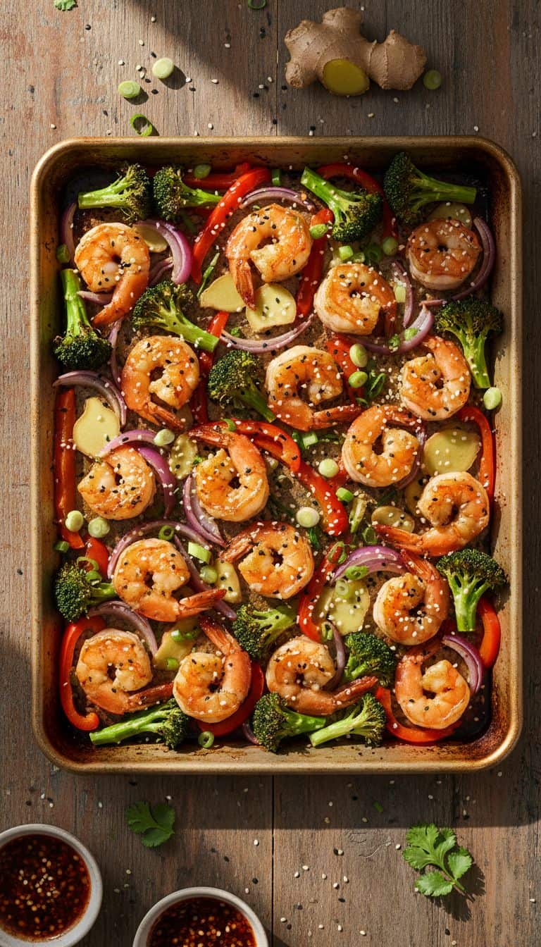 30 Sheet Pan Dinners Ready in 30 Minutes 75 Sesame Ginger Shrimp Sheet Pan Dinner