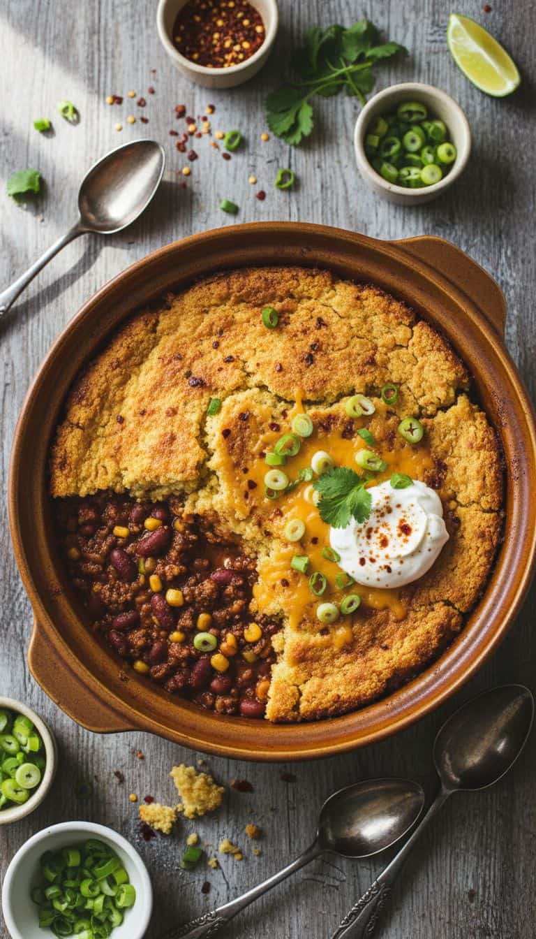 25 Slow Cooker Chili Recipes for Game Day 73 Slow Cooker Cornbread Chili Bake