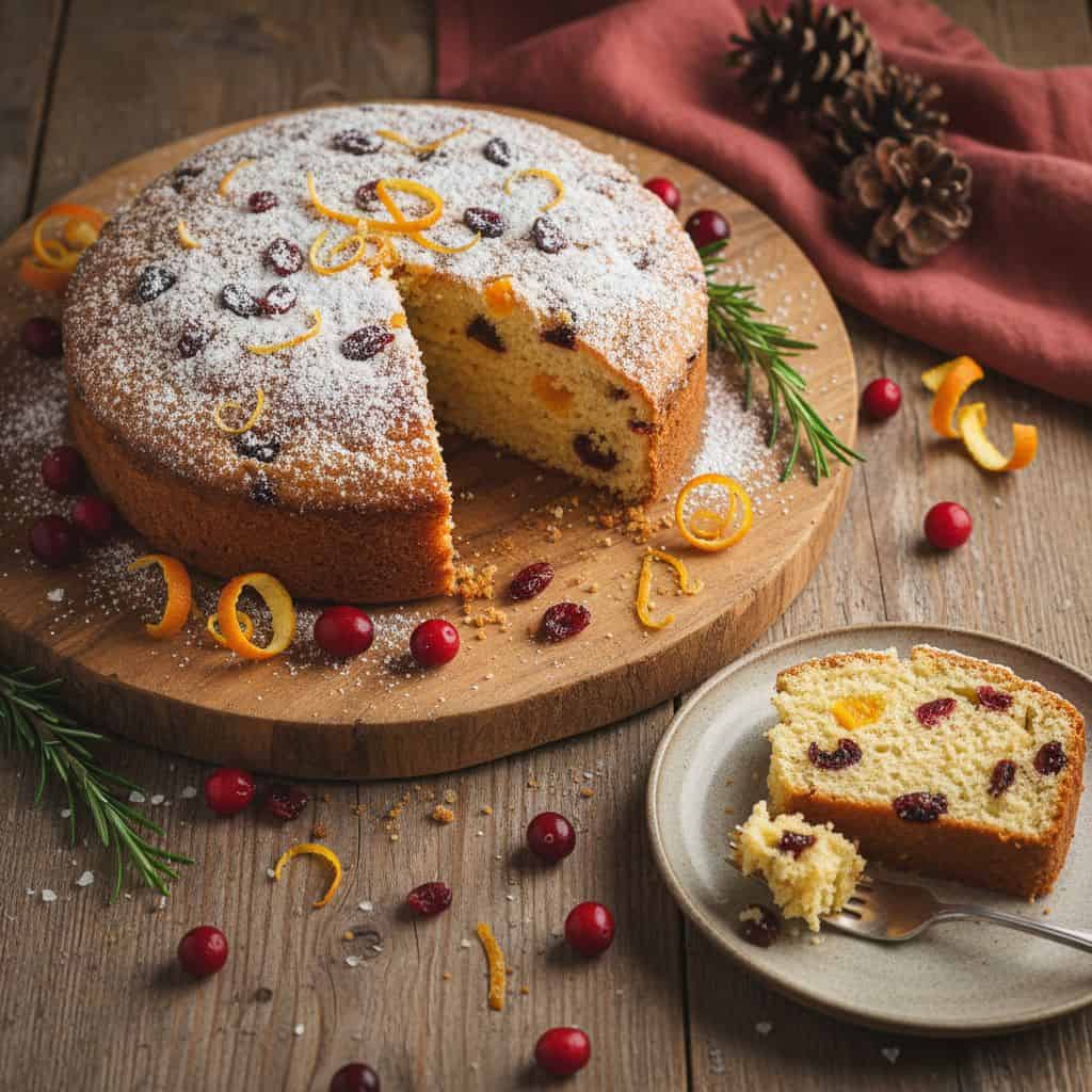 Sugar-Free Cranberry Orange Holiday Cake