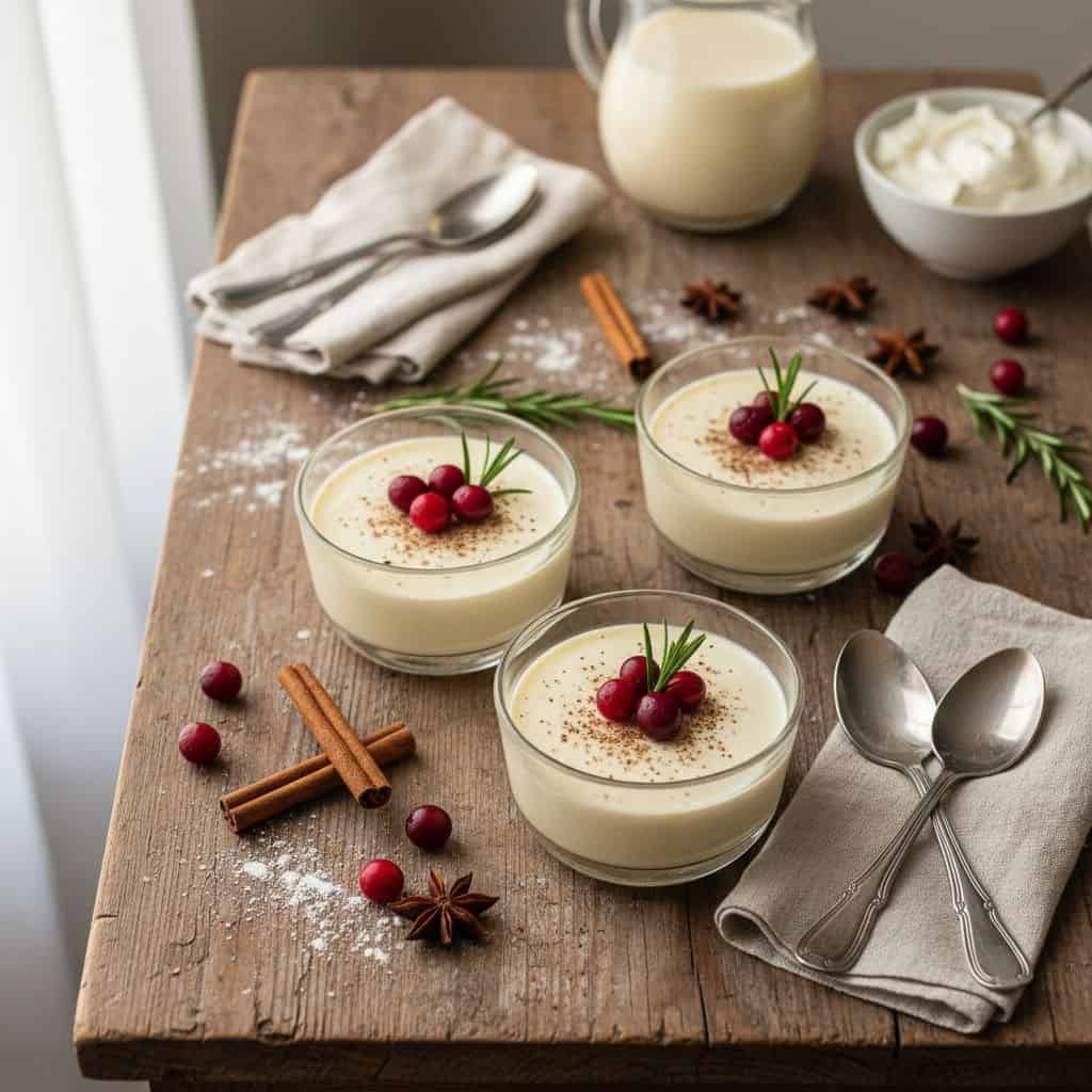 Sugar-Free Eggnog Holiday Panna Cotta