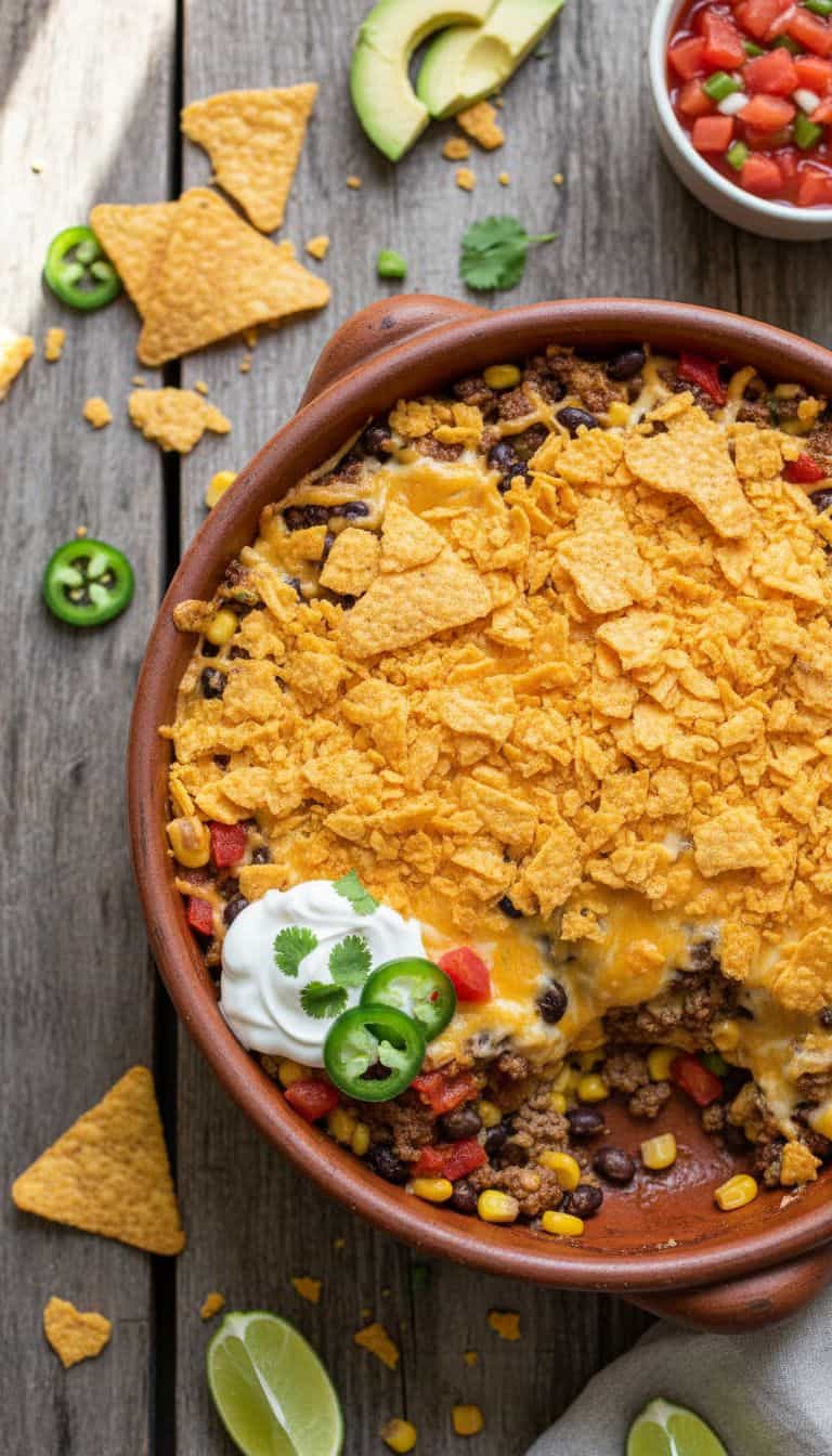 30 Casserole Recipes Your Family Will Actually Request 64 Taco Casserole with Doritos Topping