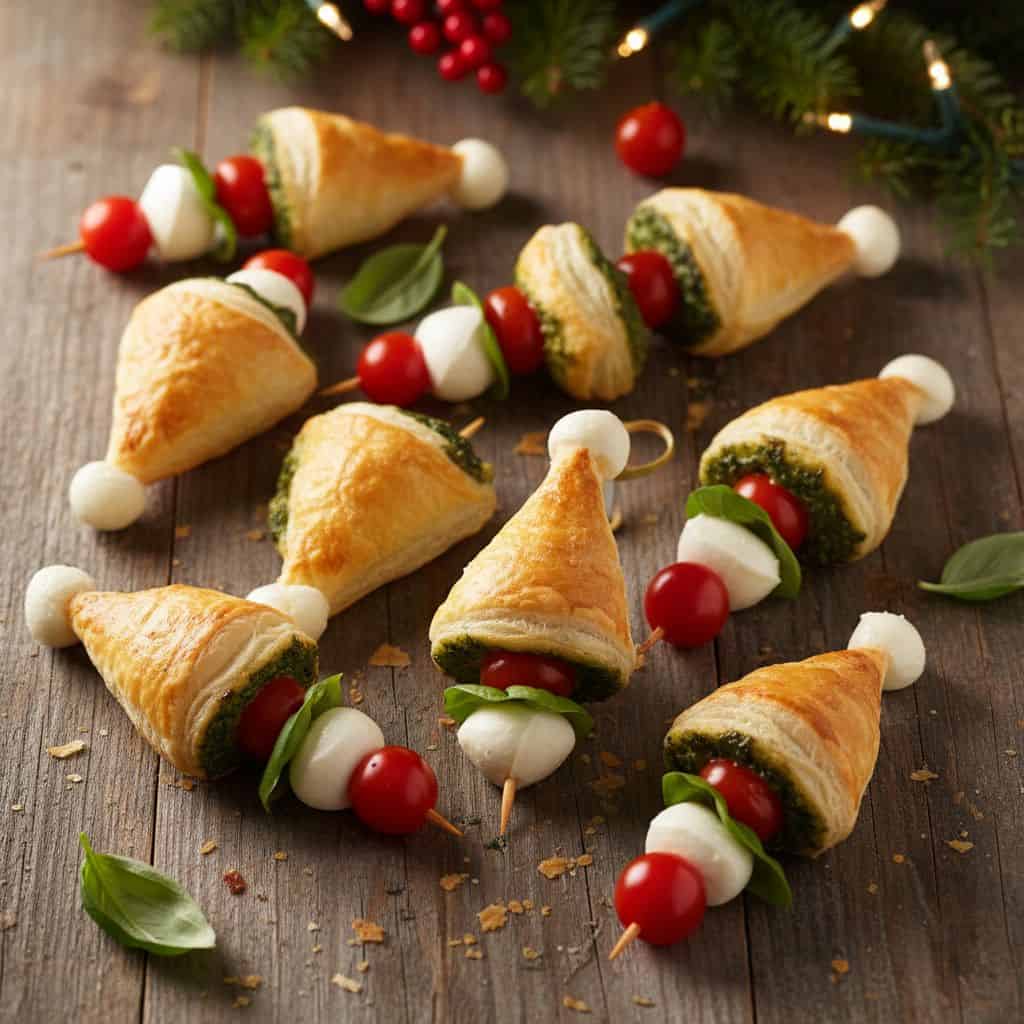 Santa Hat Caprese Skewers