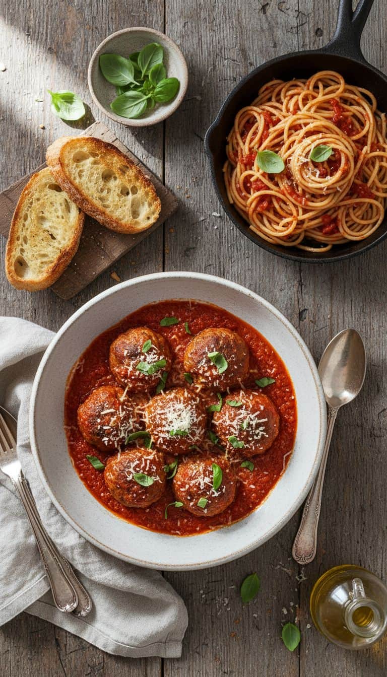 Turkey Meatball Marinara Comfort Food Dinner