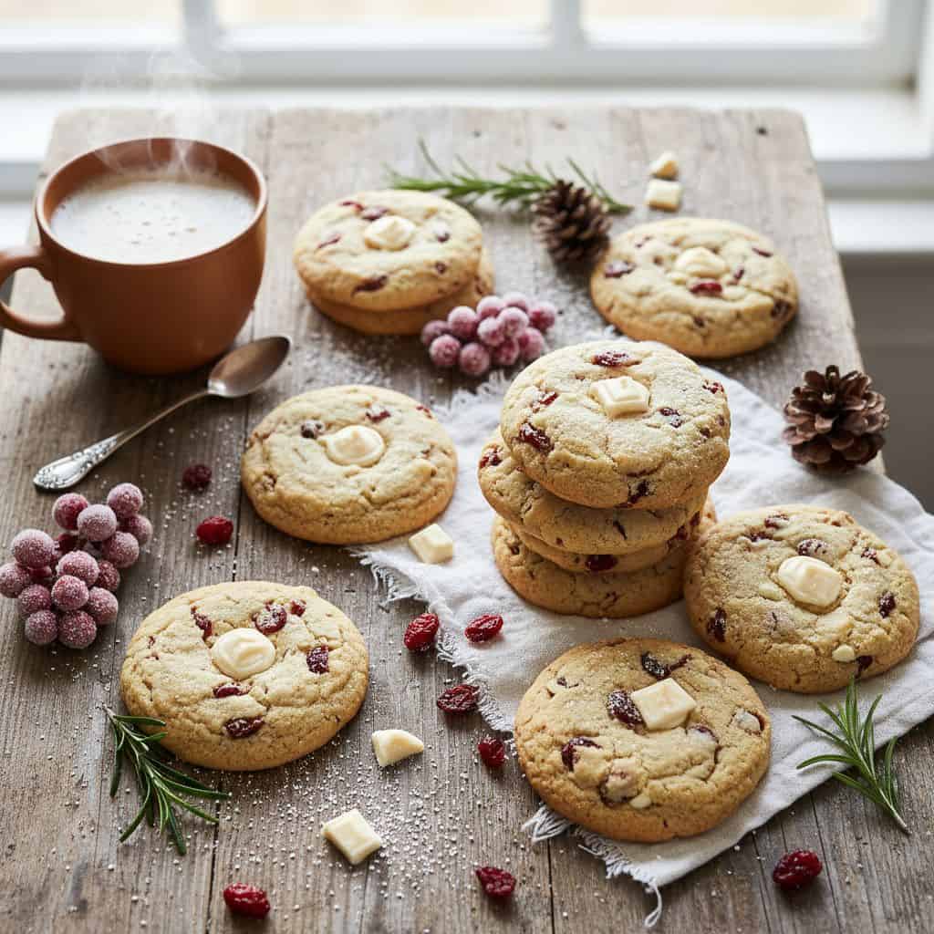 White Chocolate Cranberry Christmas Cookies