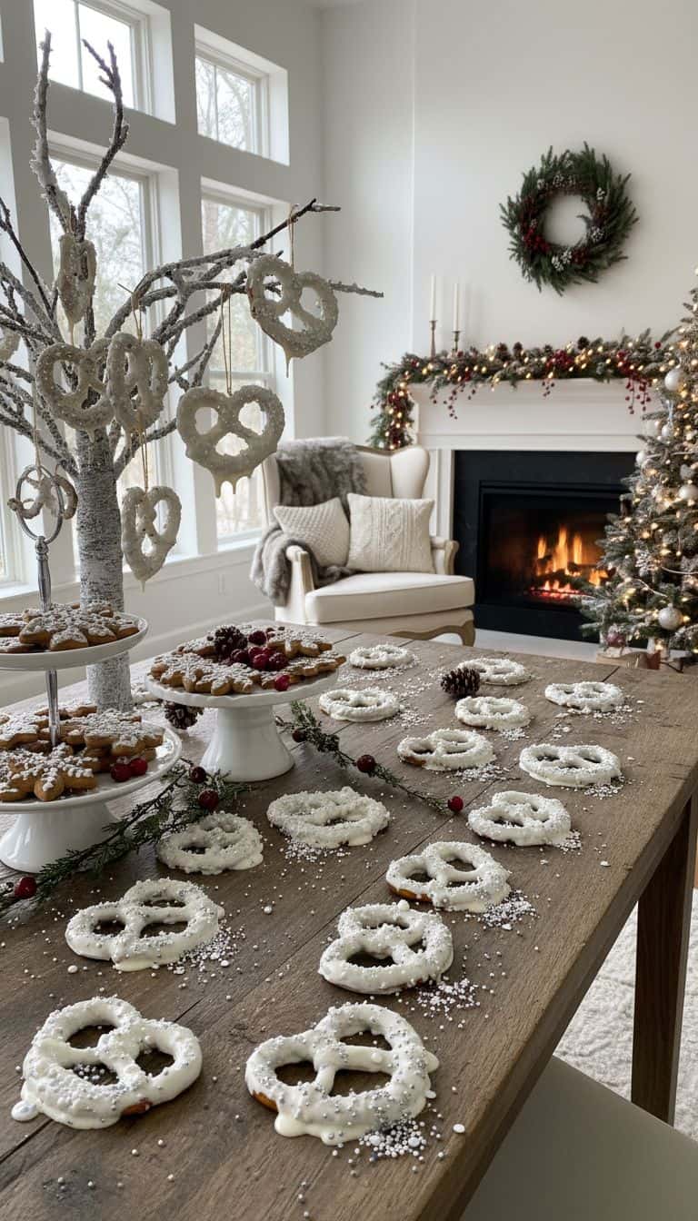 Winter Snowflake Pretzels