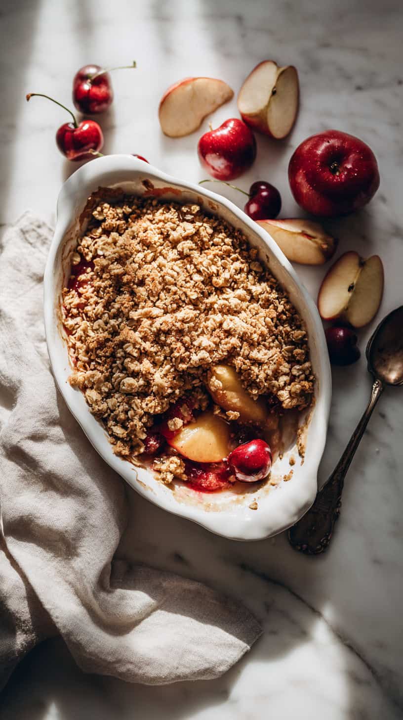 30 Sugar-Free Slow Cooker Desserts for Busy Moms 59 Apple Cherry Crisp