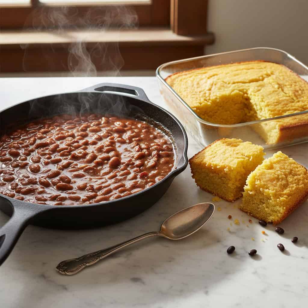 30 Pantry Meals You Can Make When You're Snowed In for Days 152 Baked Beans and Cornbread