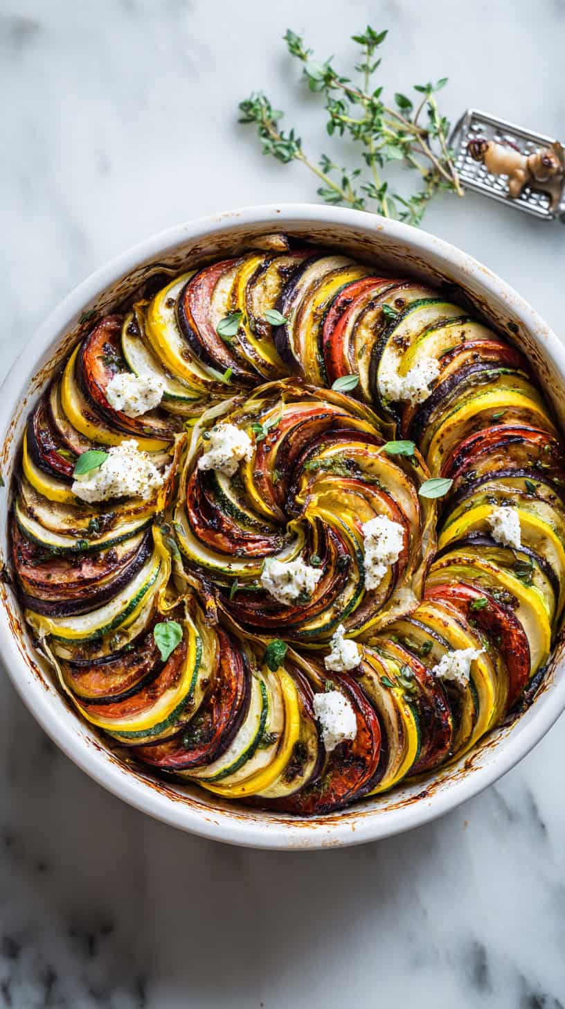 Baked Ratatouille and Goat Cheese