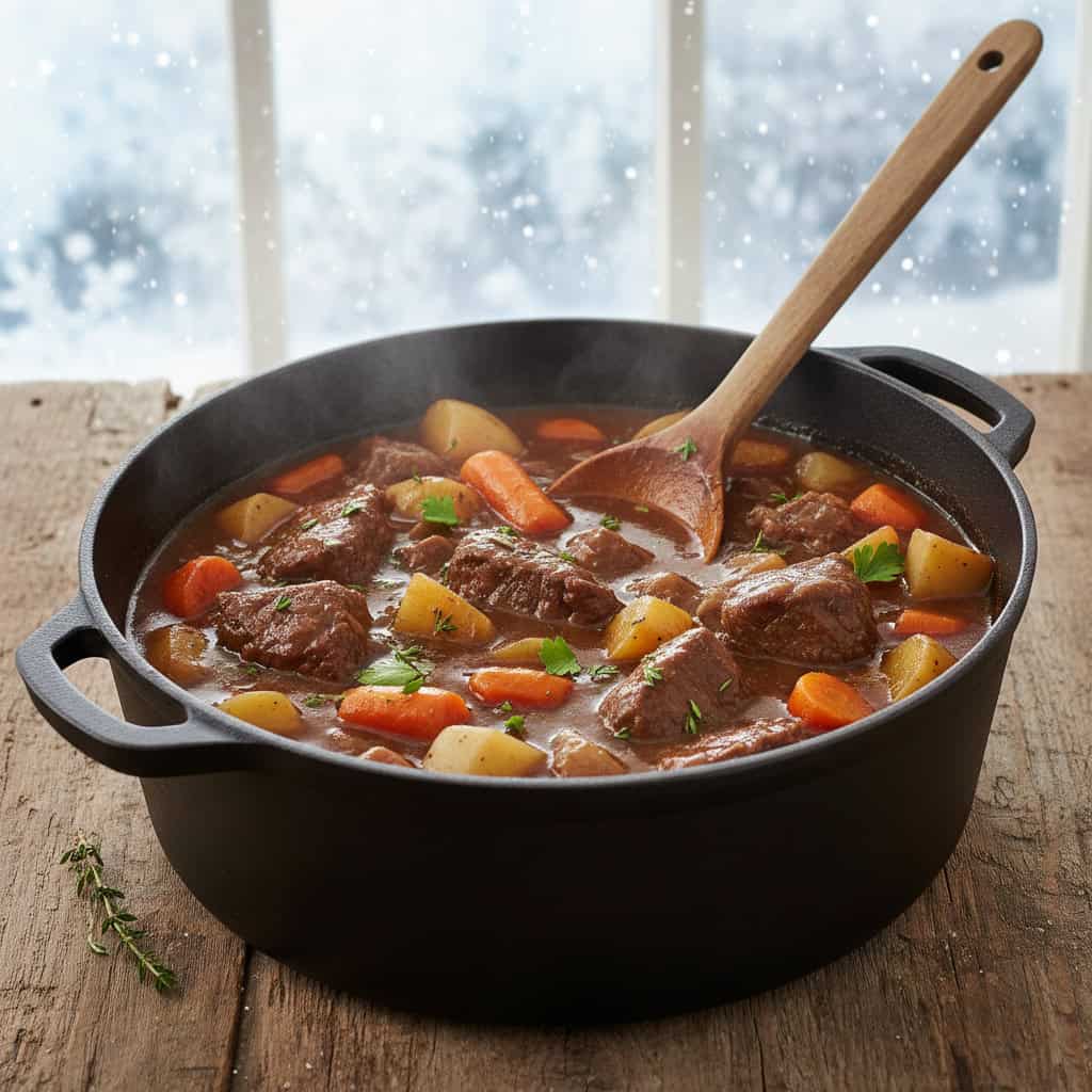 30 Pantry Meals You Can Make When You're Snowed In for Days 156 Beef Stew with Root Vegetables