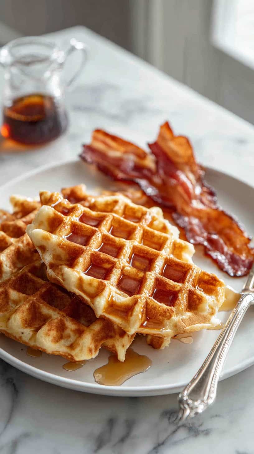 Belgian Waffles and Bacon