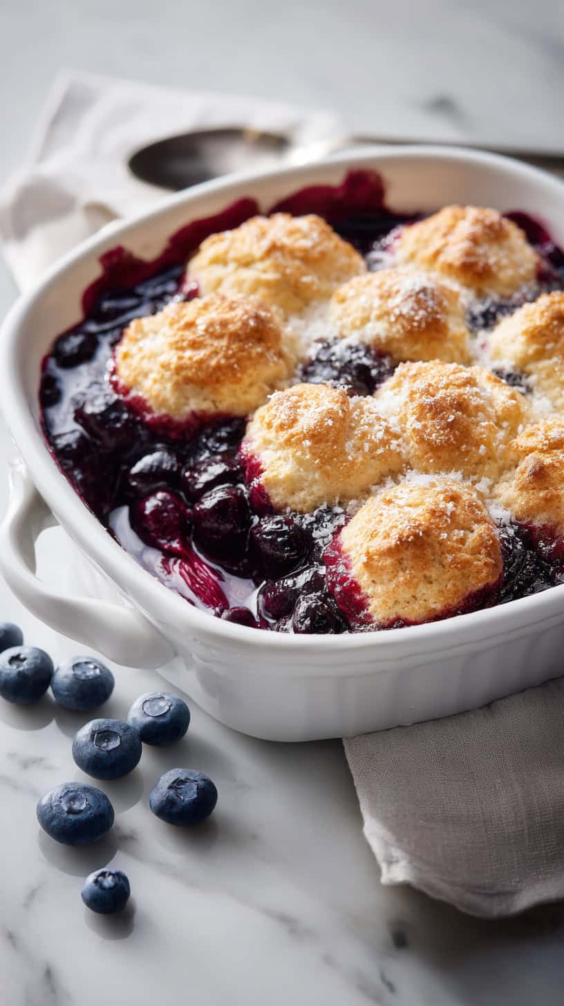 30 Sugar-Free Slow Cooker Desserts for Busy Moms 56 Blueberry Cobbler Delight