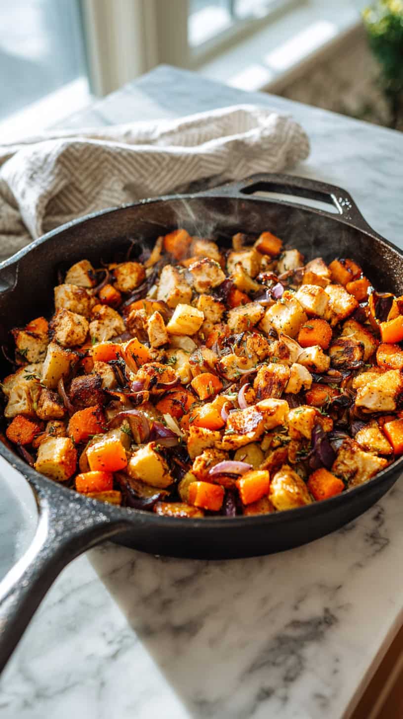 Breakfast Hash with Thanksgiving Leftovers