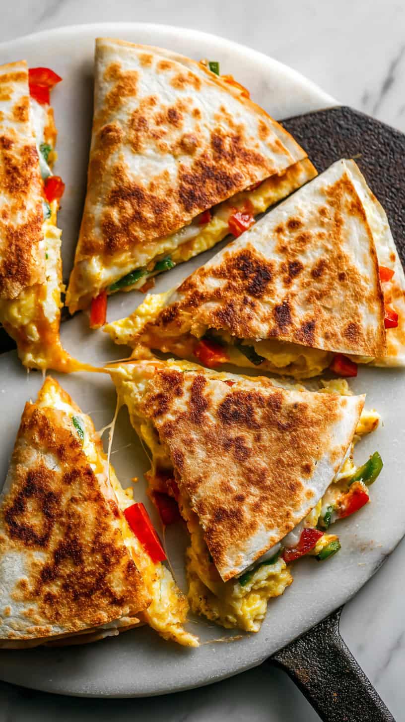 Breakfast Quesadillas with Peppers