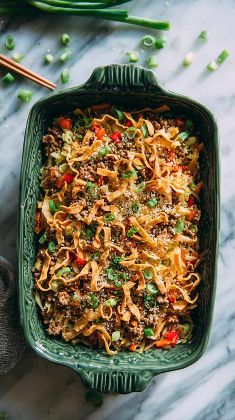 25 Dump-and-Bake Casserole Recipes for Busy Moms 69 Chicken Egg Roll Casserole