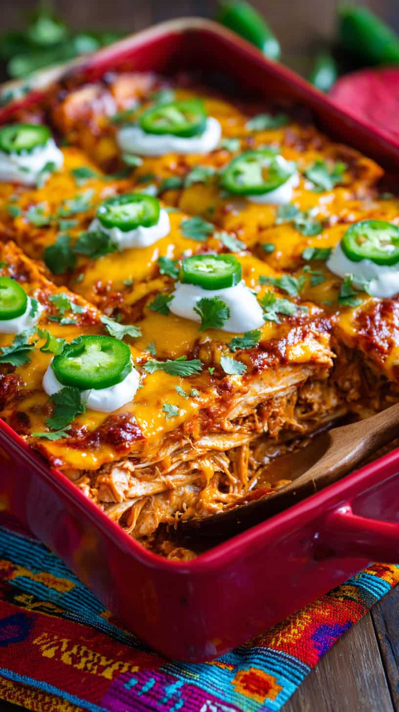 25 Dump-and-Bake Casserole Recipes for Busy Moms 68 Chicken Enchilada Casserole