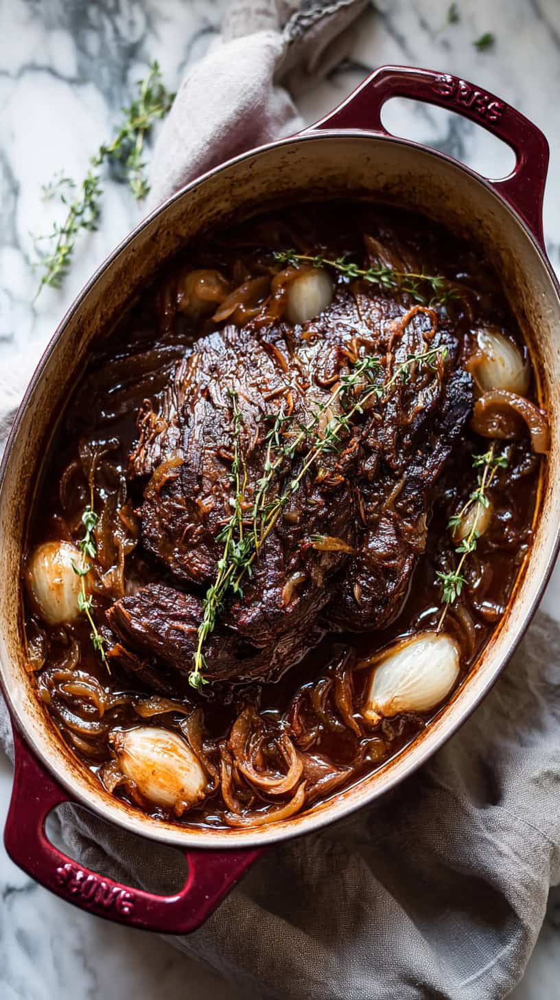 25 Dump-and-Bake Casserole Recipes for Busy Moms 71 French Onion Pot Roast