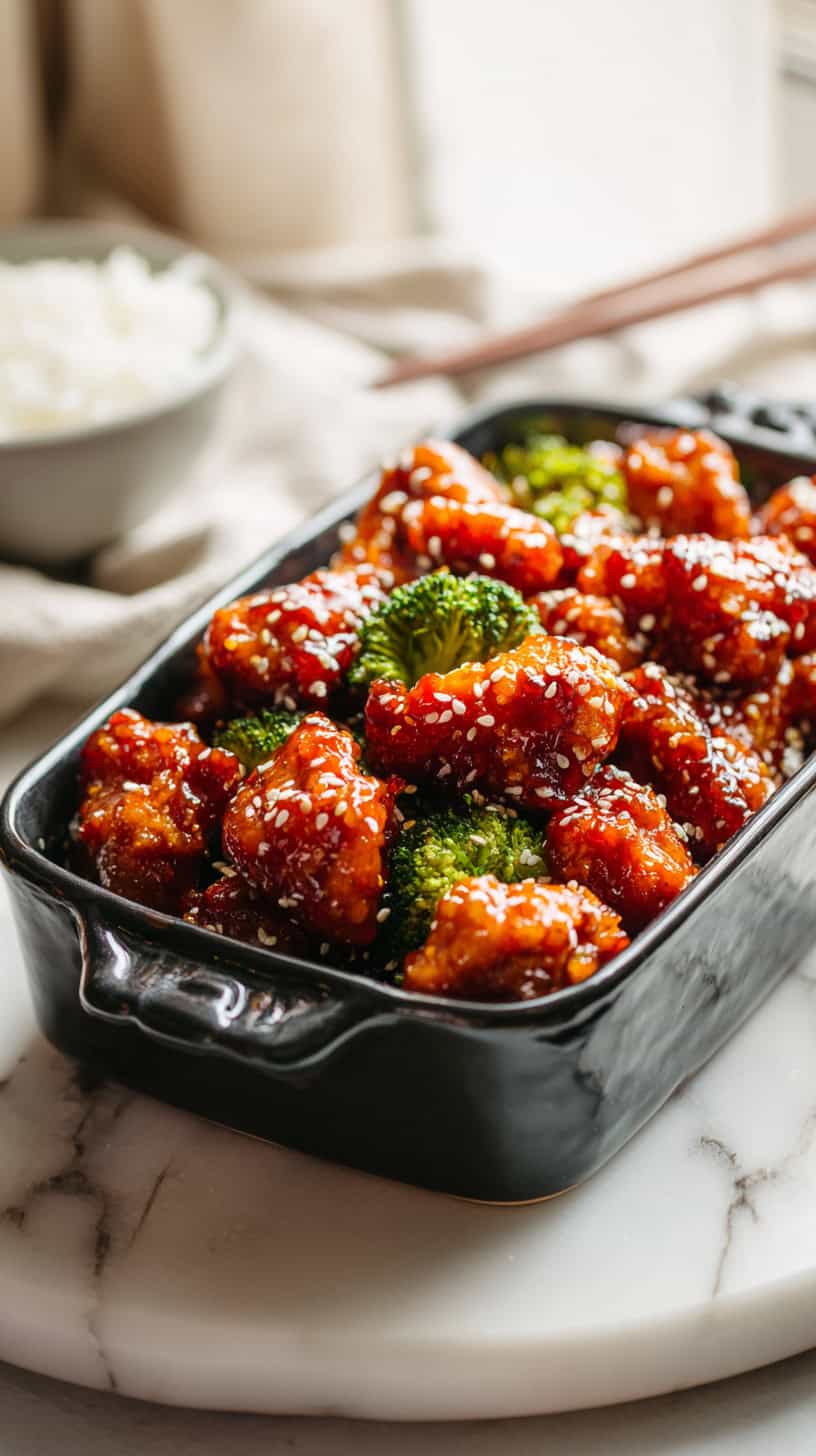25 Dump-and-Bake Casserole Recipes for Busy Moms 66 General Tso Chicken Bake