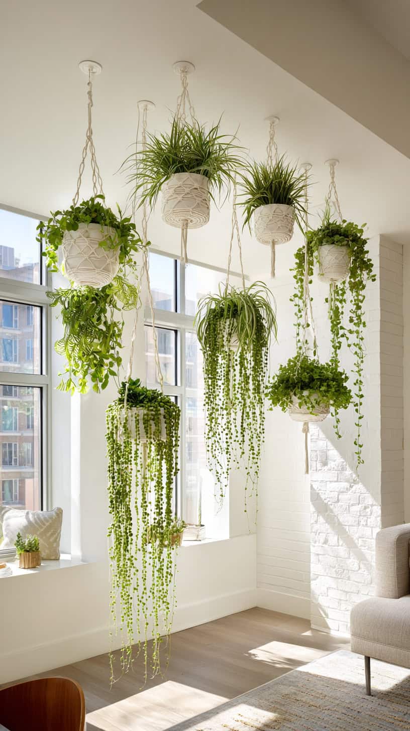 15 Creative Ways to Arrange Plants in a Small Apartment 64 Hanging Ceiling Planters