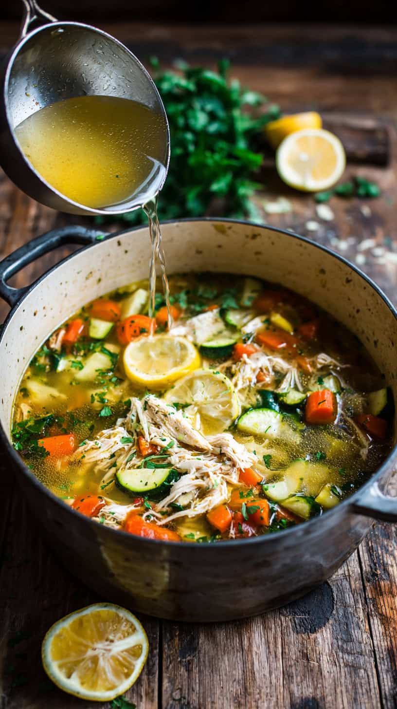 25 Rotisserie Chicken Dinner Ideas for Busy Moms 58 Lemony Chicken Vegetable Soup