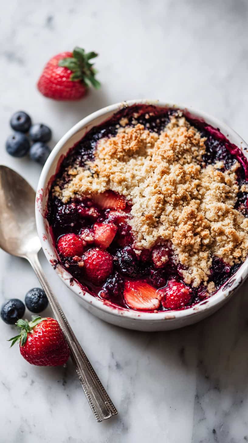 30 Sugar-Free Slow Cooker Desserts for Busy Moms 68 Mixed Berry Crumble