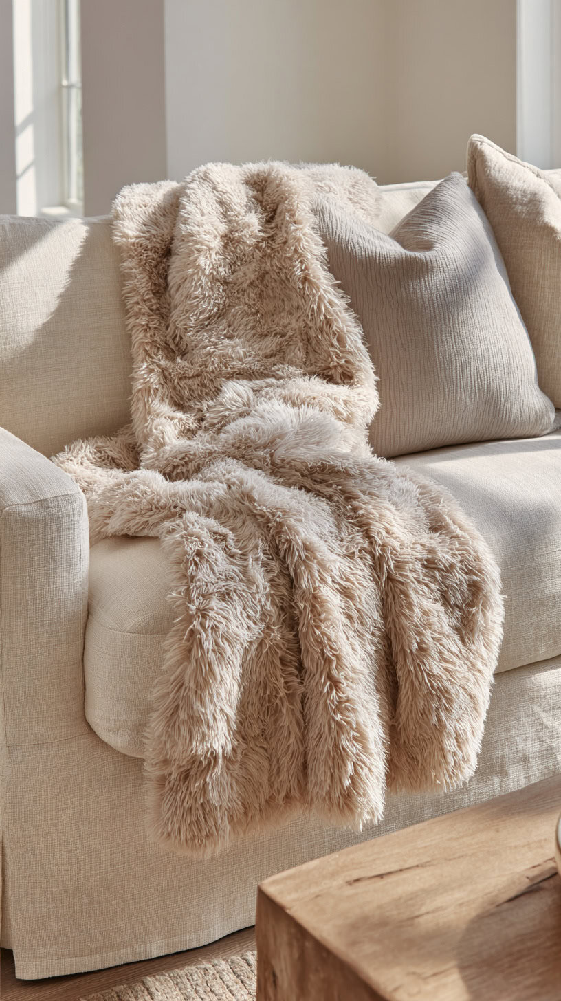 18 Neutral Living Room Decor Ideas That Are Anything But Boring 100 Mohair Throw Blanket