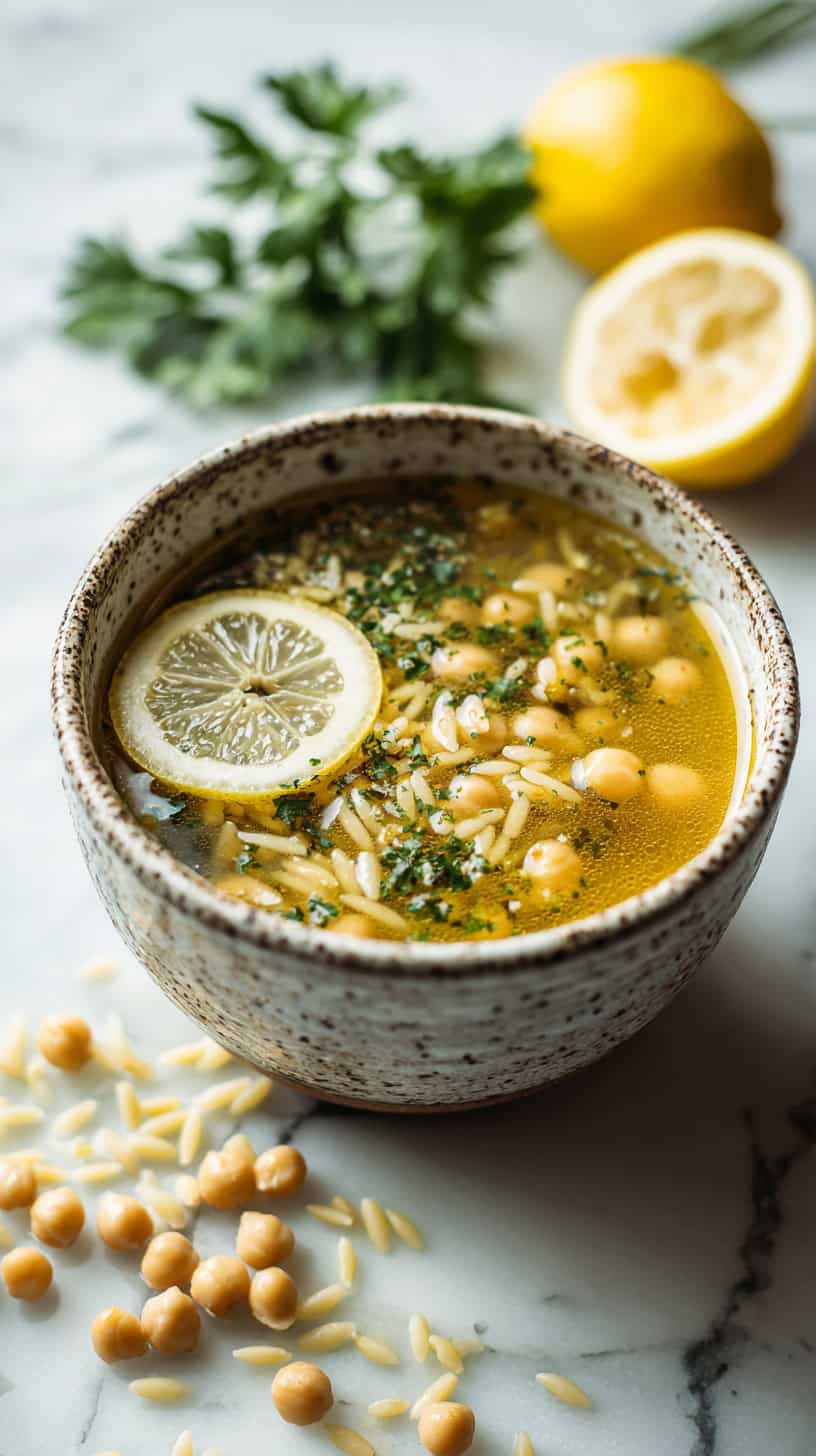 25 Healthy Soup Recipes Under 200 Calories for Busy Moms 13 Orzo and Chickpea Soup