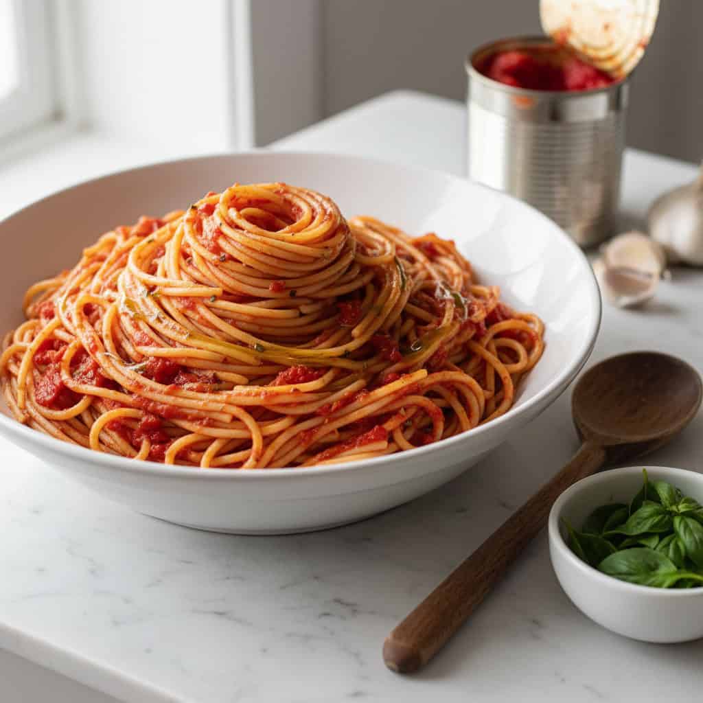 30 Pantry Meals You Can Make When You're Snowed In for Days 158 Pasta with Marinara Sauce
