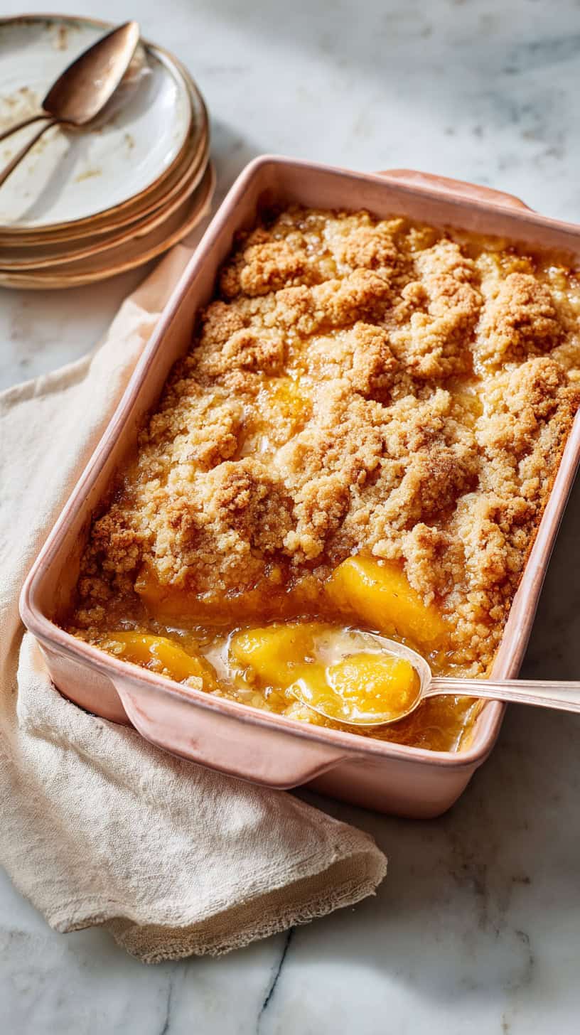 25 Dump-and-Bake Casserole Recipes for Busy Moms 73 Peach Dump Cake
