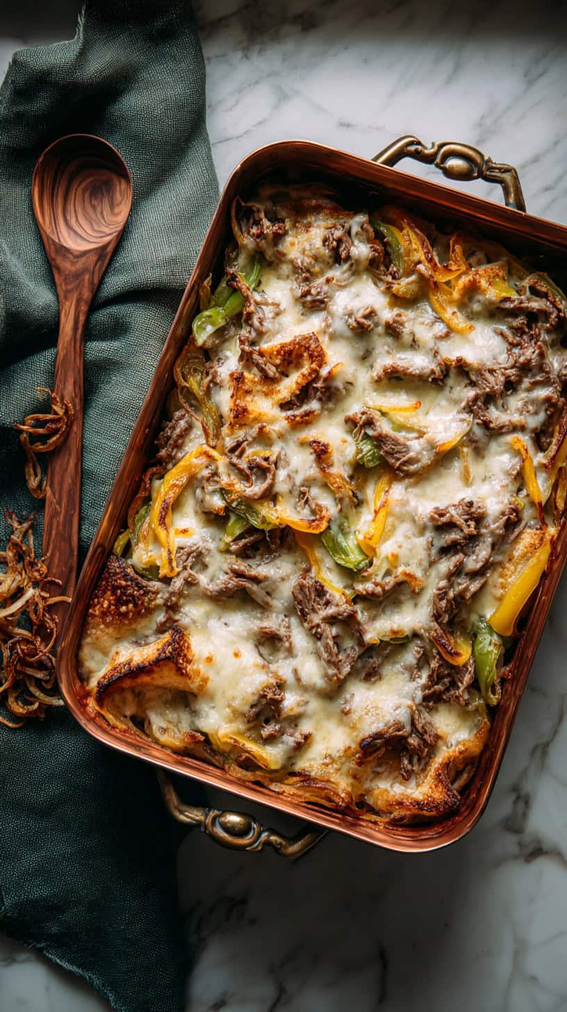 Philly Cheesesteak Casserole