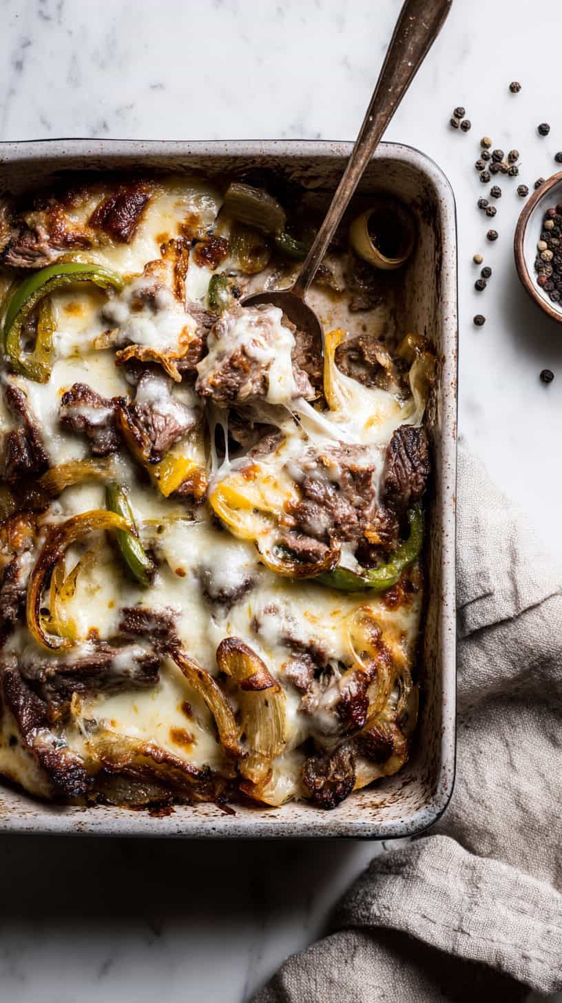 Philly Cheesesteak Casserole