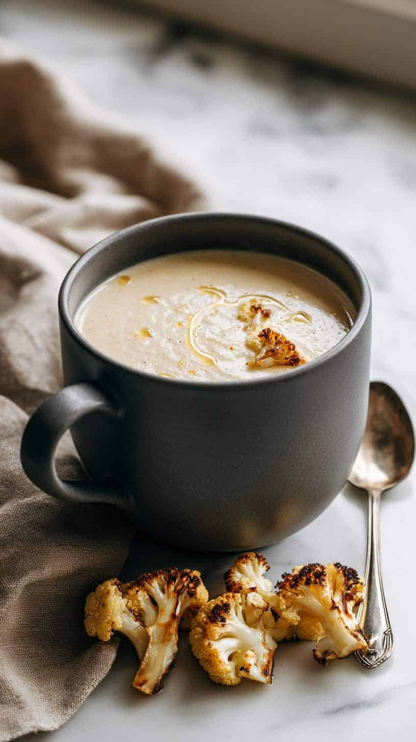 25 Healthy Soup Recipes Under 200 Calories for Busy Moms 19 Roasted Cauliflower Soup