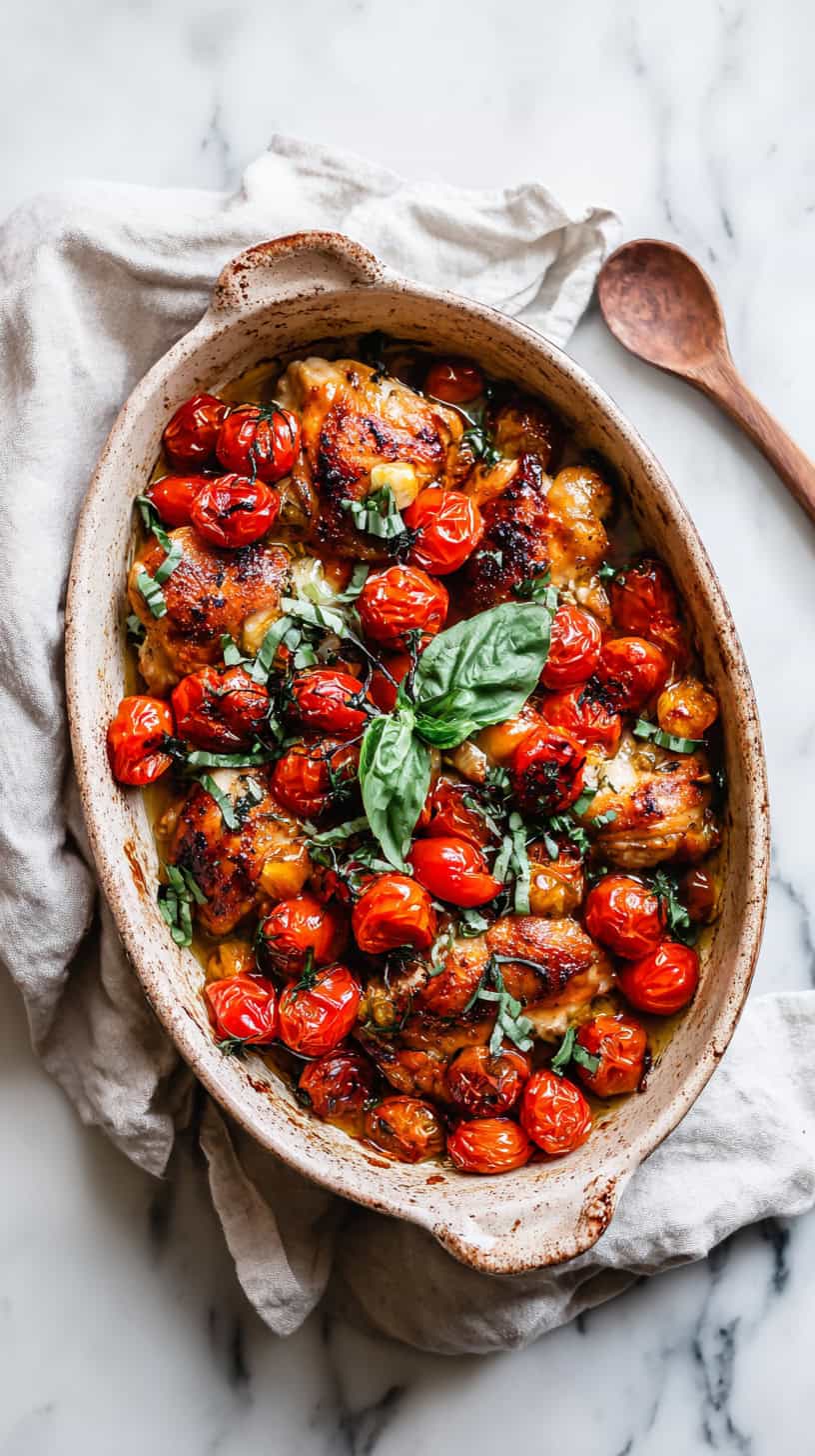 25 Rotisserie Chicken Dinner Ideas for Busy Moms 69 Roasted Tomato Basil Chicken
