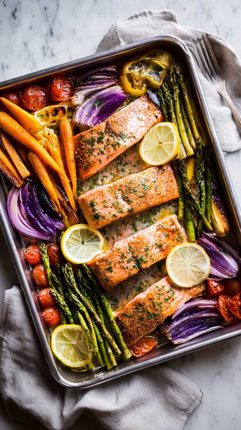 25 Dump-and-Bake Casserole Recipes for Busy Moms 74 Salmon Sheet Pan Supper