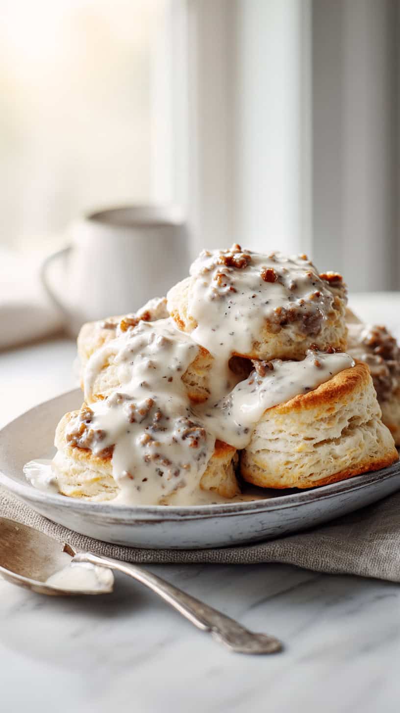 Sausage Gravy and Biscuits