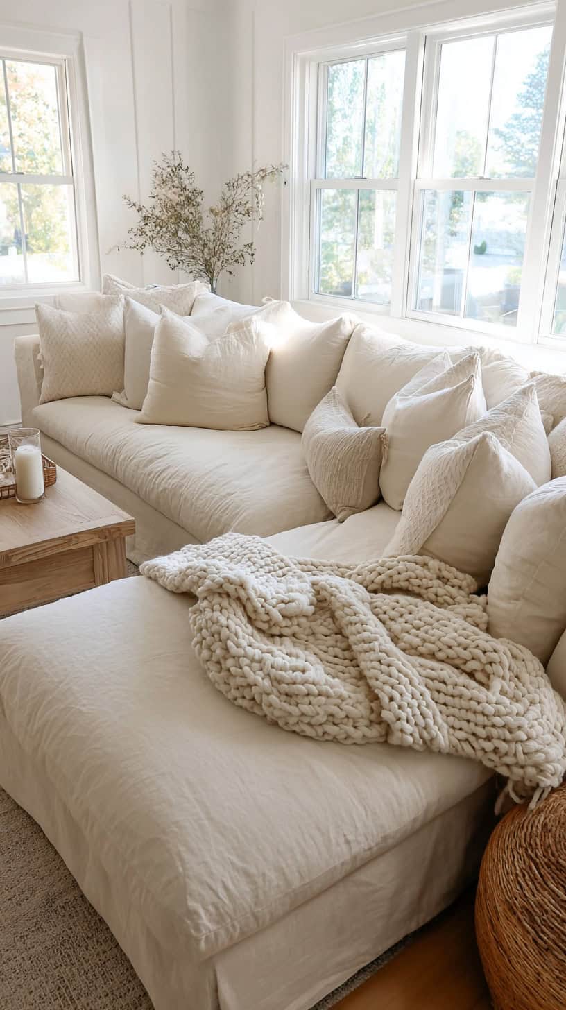 18 Neutral Living Room Decor Ideas That Are Anything But Boring 84 Slipcovered Sectional Sofa
