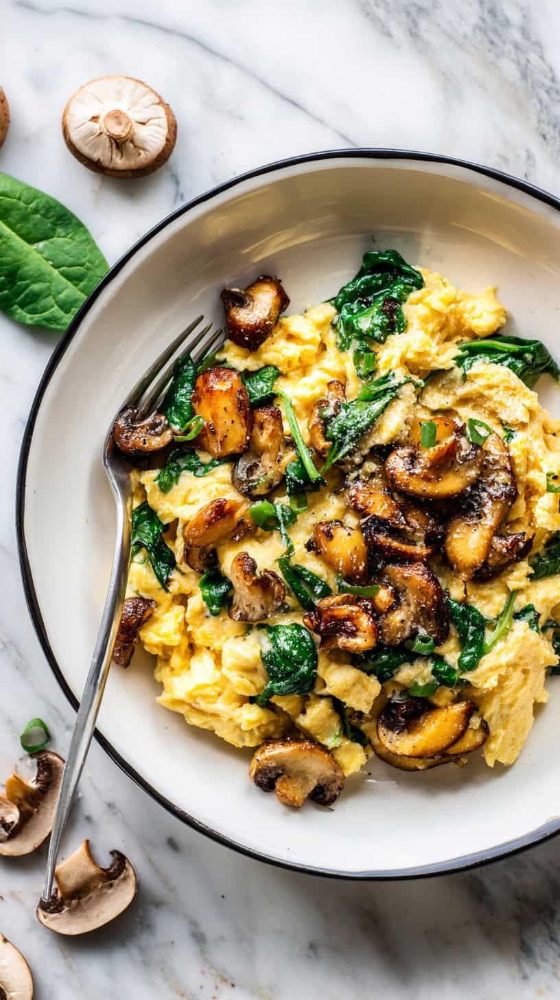 30 Sugar-Free Breakfast Ideas to Start Your Day Right 82 Spinach Mushroom Scramble